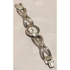 Brighton TEMPLE CITY Women's Quartz Watch Round Face Retired 6.5" Silver Plated